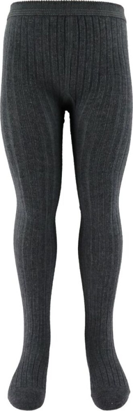 Strømpebukser - Rib - Kullgrå - - 50 - Strømpebukser