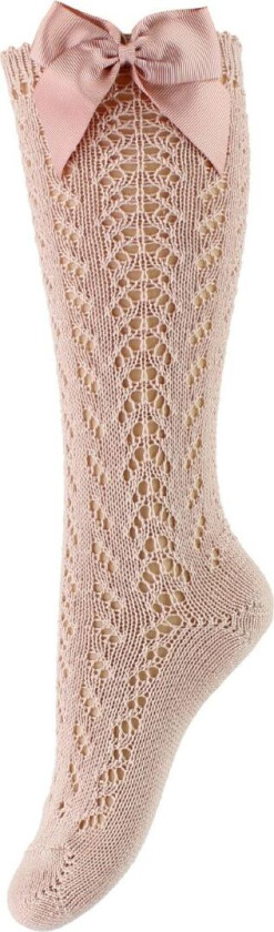 Knestrømper m. Sløyfe - Strikk - Støvet Roa - - 0-3 md - Sokker
