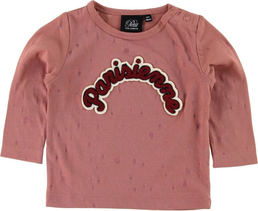 Petit By Sofie Schnoor Genser - Mørkrosa m. Patch - Sofie Schnoor - 68 - Genser