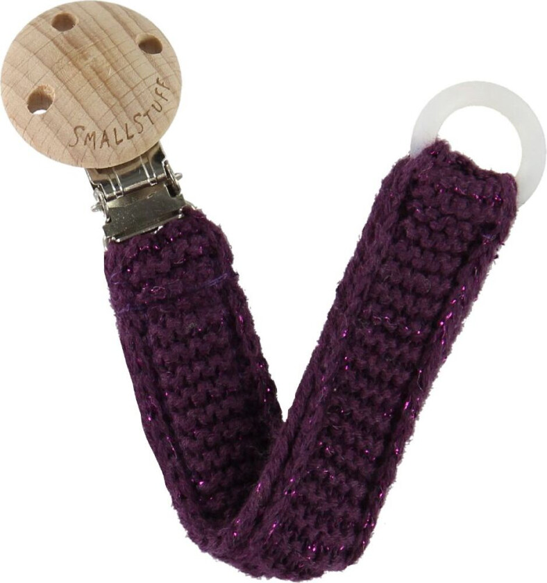 Smokkesnor - Strikk - Lilla/Glitter - - OneSize - Smokkebånd