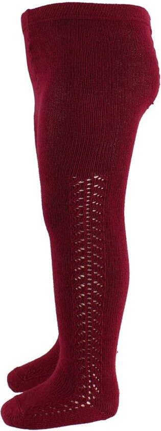 Strømpebukser m. Hullmønster - Bordeaux - - 6-12 md - Strømpebukser