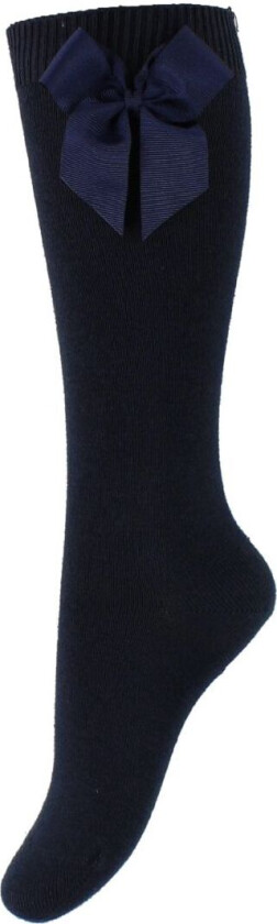 Knestrømper m. Sløyfe - Navy - - 6-12 md - Sokker