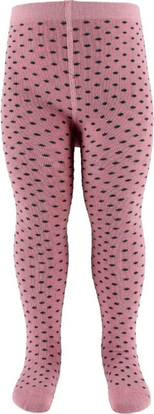 Strømpebukser - Gl. Rosa m. Kullgrå Prikker - - 74/80 - Strømpebukser