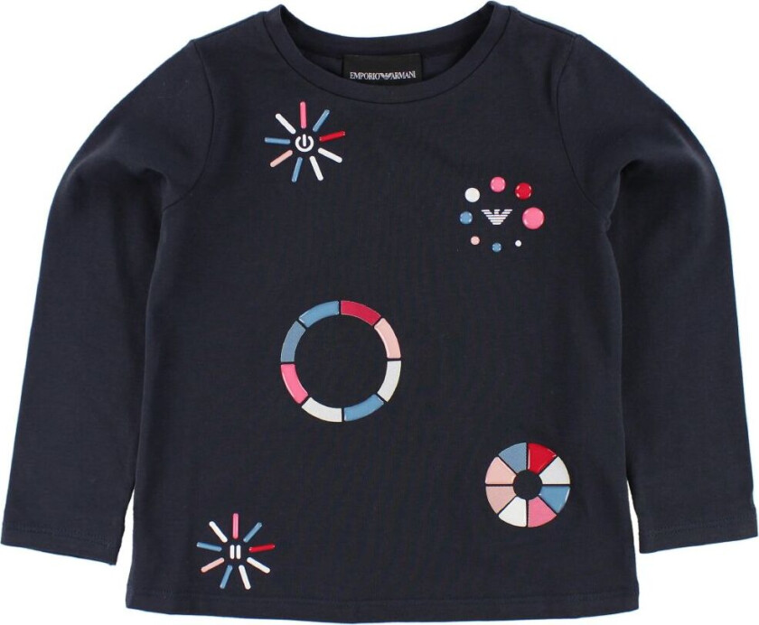 Genser - Navy m. Mønster - - 7 år (122) - Genser