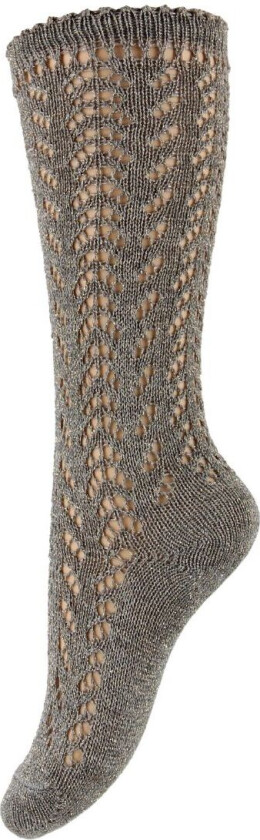 Knestrømper - Strikk - Grå m. Glitter - - 12-18 md - Sokker