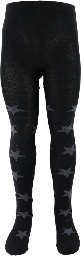 Strømpebukser - Svart m. Stjerner - - 80/86 - Strømpebukser