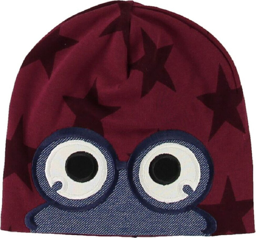 Lue - Bordeaux m. Stjerner/Øyne - - 68/74 - Lue