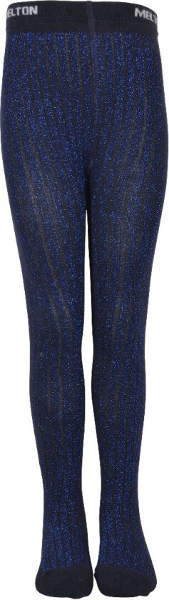 Strømpebukser - Bambus - Blå m. Glitter - - 80/86 - Strømpebukser