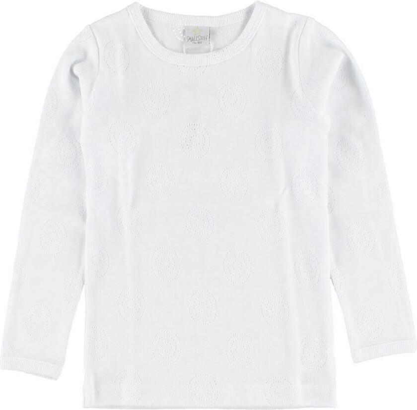 Genser - Hvit m. Hullmønster - - 62/68 - Genser