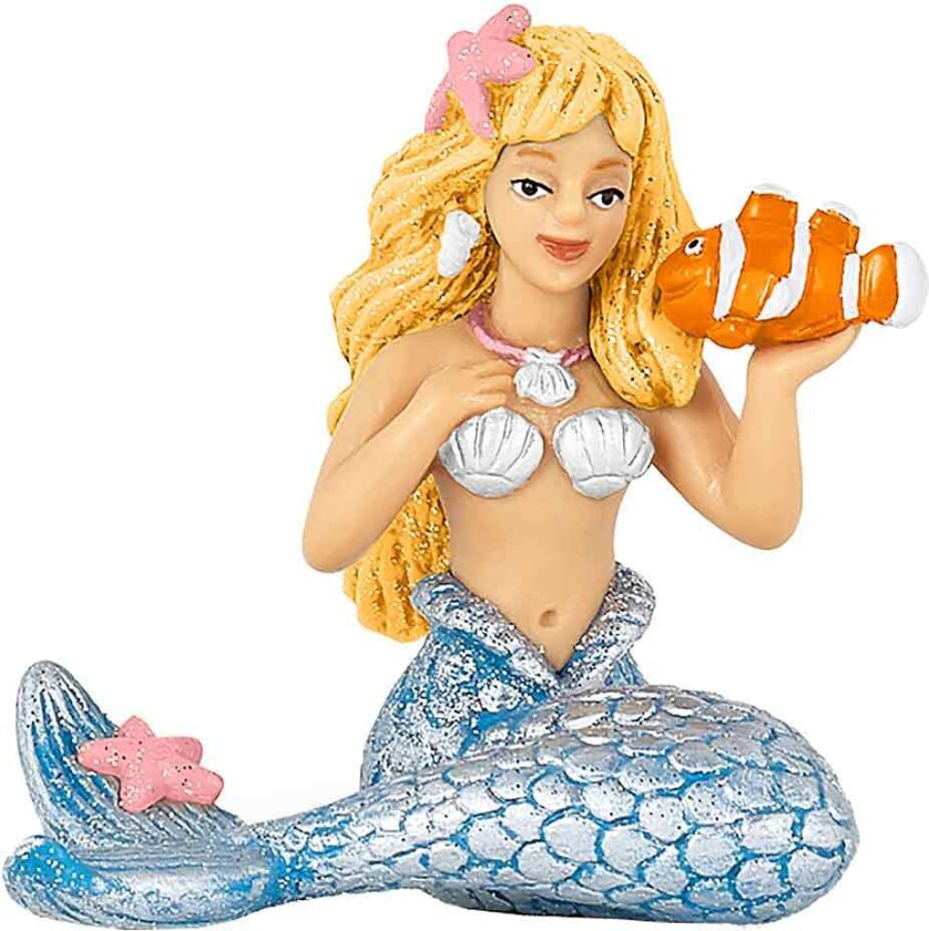 Sølv Havfrue - H: 7 cm - - OneSize - Lekefigur