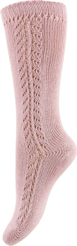 Knestrømper m. Hullmønster - Lys Rosa - - 18-24 md - Sokker