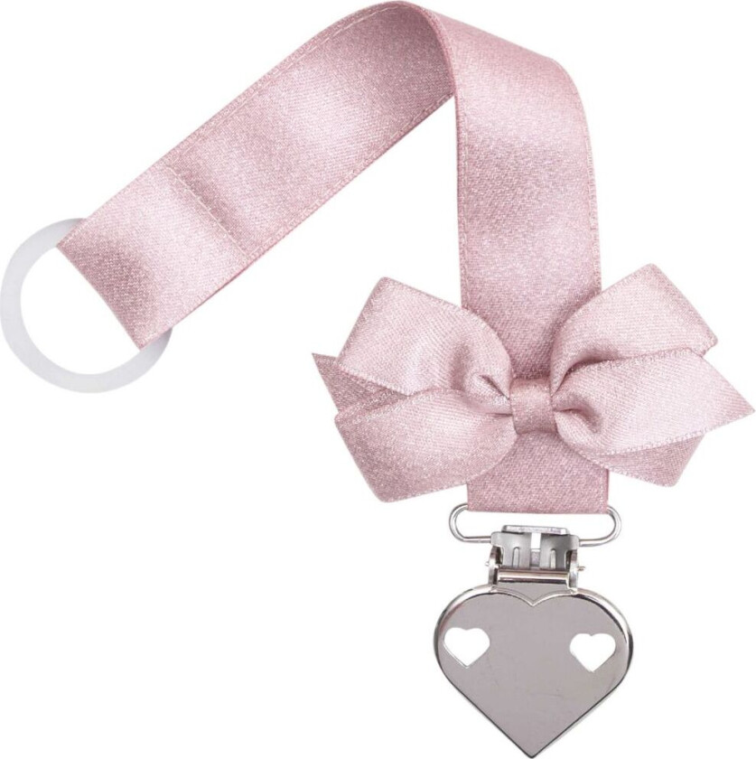 Bilde av Smokkesnor - Lyserød Glitter m. Sløyfe/hjerte - - OneSize - Smokkebånd