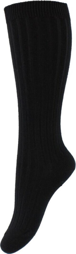 Knestrømper - Rib - Svart - - 23/26 - Sokker