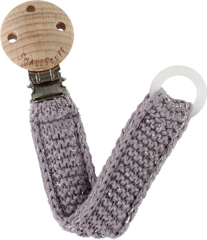 Smokkesnor - Strikk - Lilla/Glitter - - OneSize - Smokkebånd