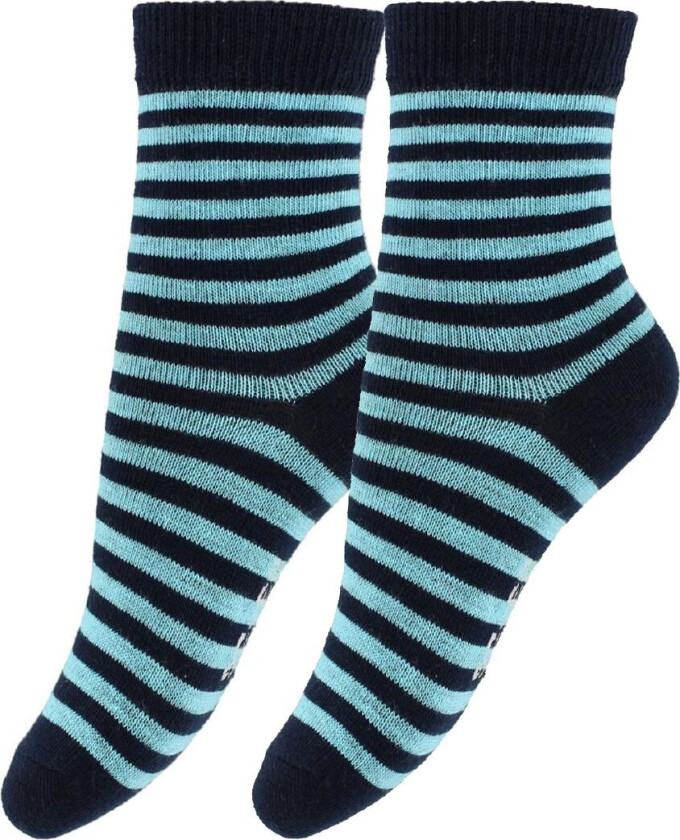 Sokker - 2-pack - Svart/Turkis Stripet - - 17/19 - Sokker