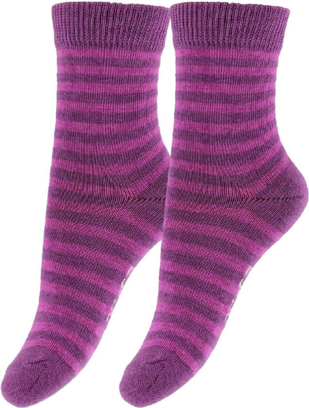 Sokker - 2-pack - Cerise Stripet - - 17/19 - Sokker