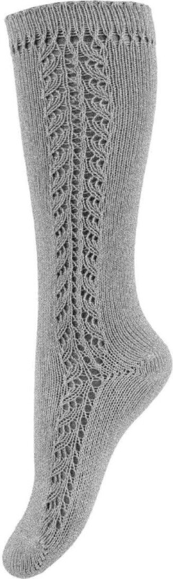Knestrømper m. Hullmønster - Grå Melert - - 18-24 md - Sokker