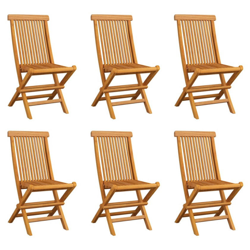 Sammenleggbare hagestoler 6 stk heltre teak