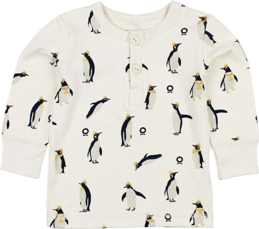 Genser - Krem m. Pingviner - - 68 - Genser