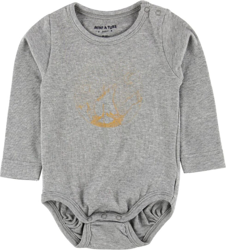 Body L/æ - Yomi - Grå Melert - - 68 - Langermet Body