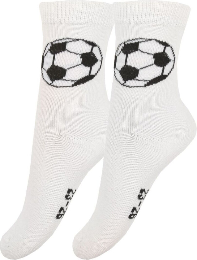 Sokker - 2-pack - Hvit m. Fotballer - - 17/19 - Sokker