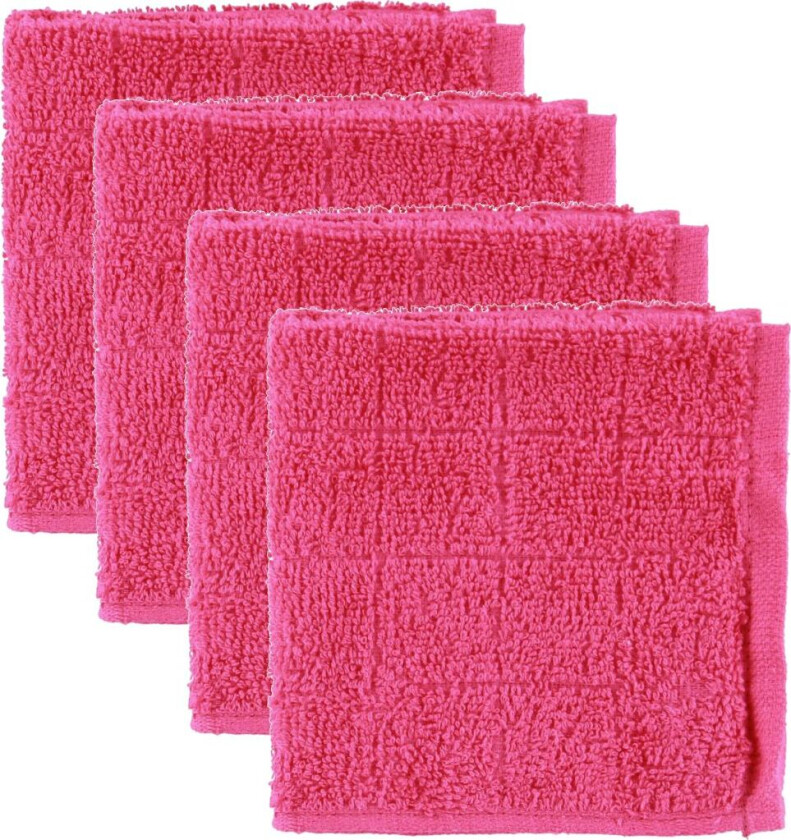 Pippi Vaskekluter - 4-pack - Rosa - Pippi Baby - OneSize - Vaskeklut