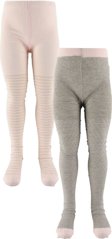 Strømpebukser - 2-pack - Grå/Rosa - - 80/86 - Strømpebukser
