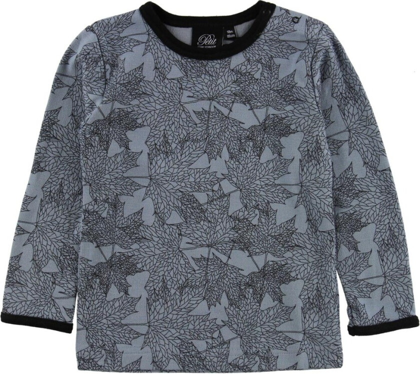 Petit by Sofie Schnoor Genser - Ull/Bomull - Blå m. Blader - Sofie Schnoor - 62 - Genser
