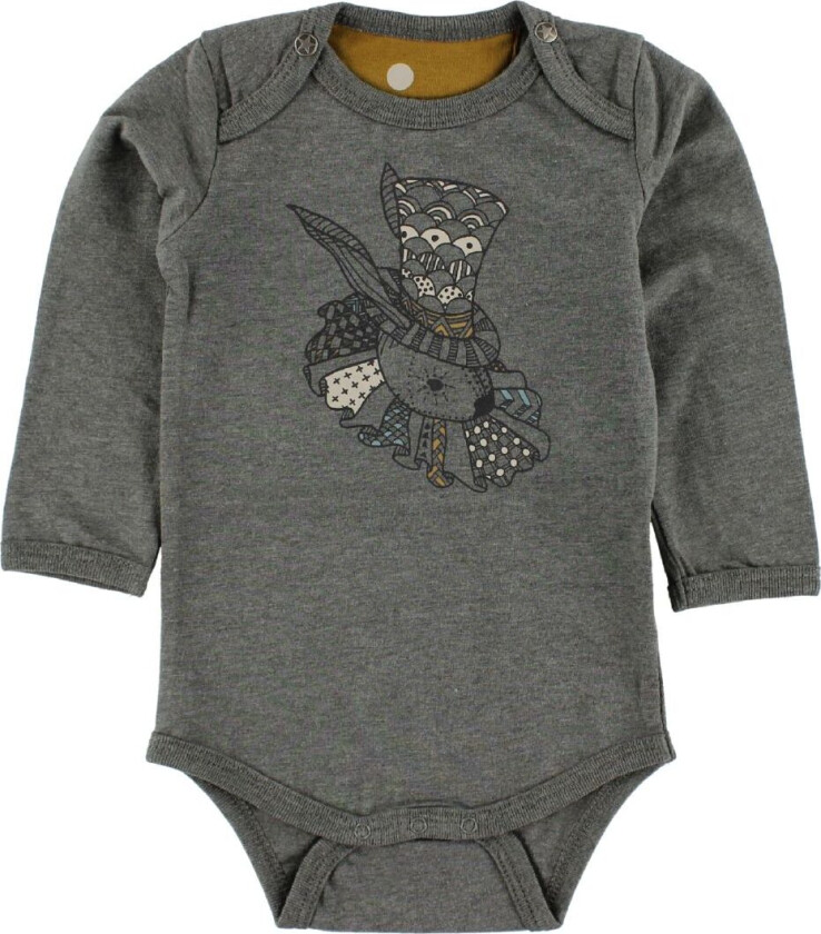 Body - L/Æ - Grå Melert m. Trykk - - 50 - Langermet Body