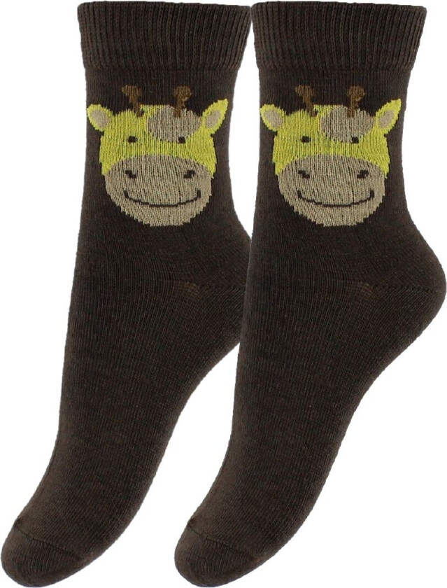 Sokker - 2-pack - Brun m. Sjiraff - - 17/19 - Sokker