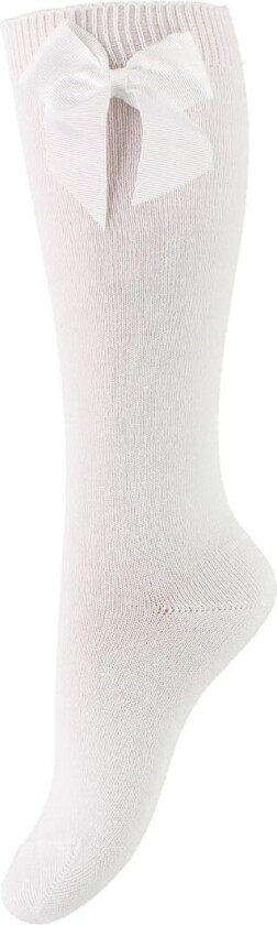 Knestrømper m. Sløyfe - Hvit - - 1-2 år (80-92) - Sokker