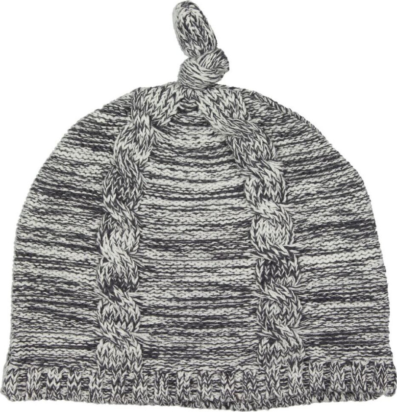 Strikkelue - Hvit/Kullgrå - - 6-12 md - Lue