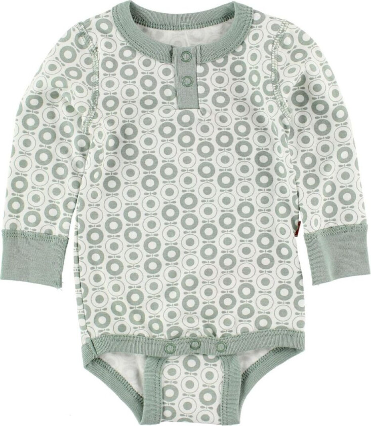 Classics Body - L/Æ - Hvit m. Støvet Grønne epler - - 56 - Langermet Body