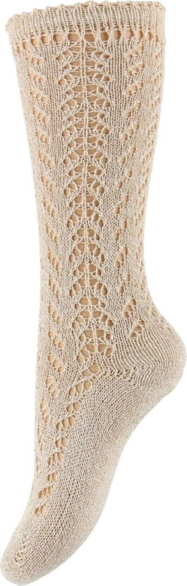 Knestrømper - Strikk - Krem m. Glitter - - 3-6 md - Sokker