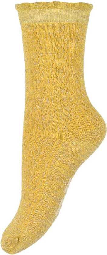 Sokker - Gul m. Gull Glitter - - 17/19 - Sokker