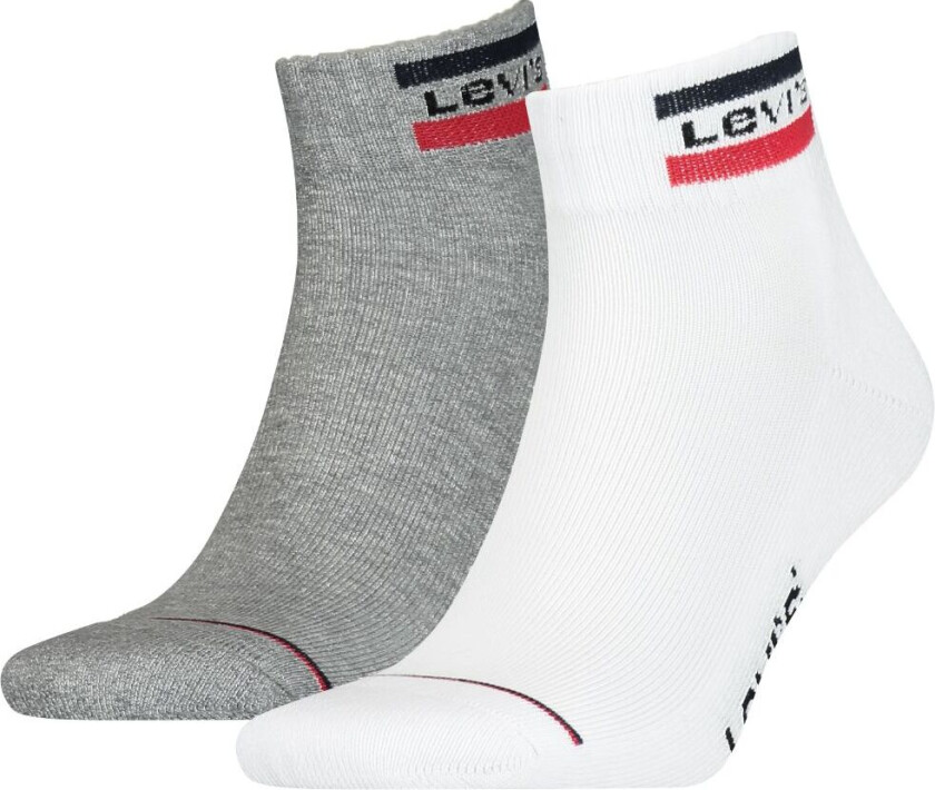 Ankelsokker - 2-pack - Mid Cut - Grå/Hvit - - 39/42 - Sokker