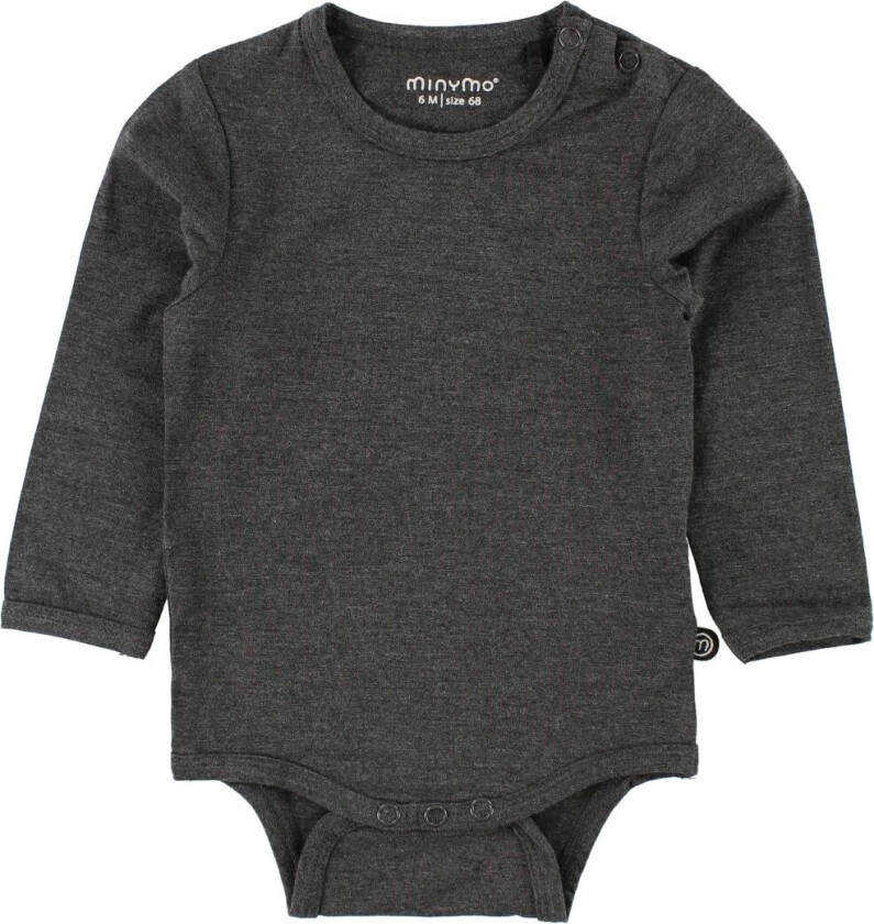 Body I/e - Bambus - Koksgrå - - 62 - Langermet Body