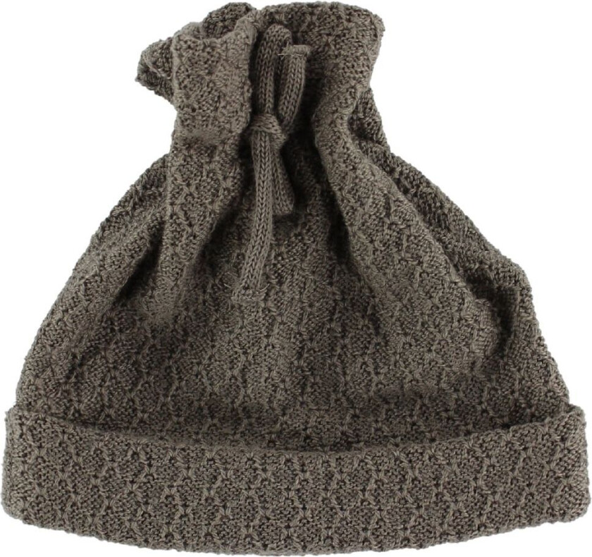 Strikkelue - Ull - Brun - - 45 cm - Lue