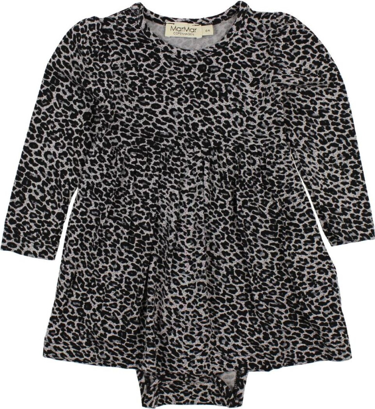 Kjolebody - Ramona - Grå Leopard - - 56 - Langermet Body