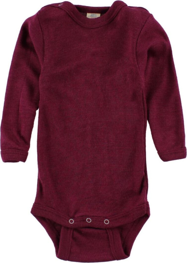 Body L/æ - Ull/Silke - Plommelilla - - 98/104 - Langermet Body