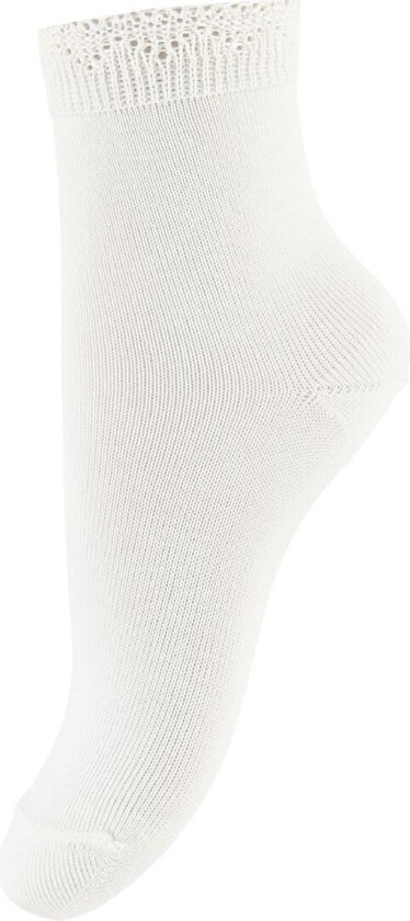 Sokker m. Blondekant - Hvit - - 6-12 md - Sokker