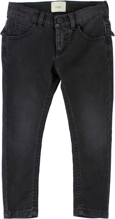 Kids Jeans - Svart m. Volanger - - 7 år (122) - Jeans