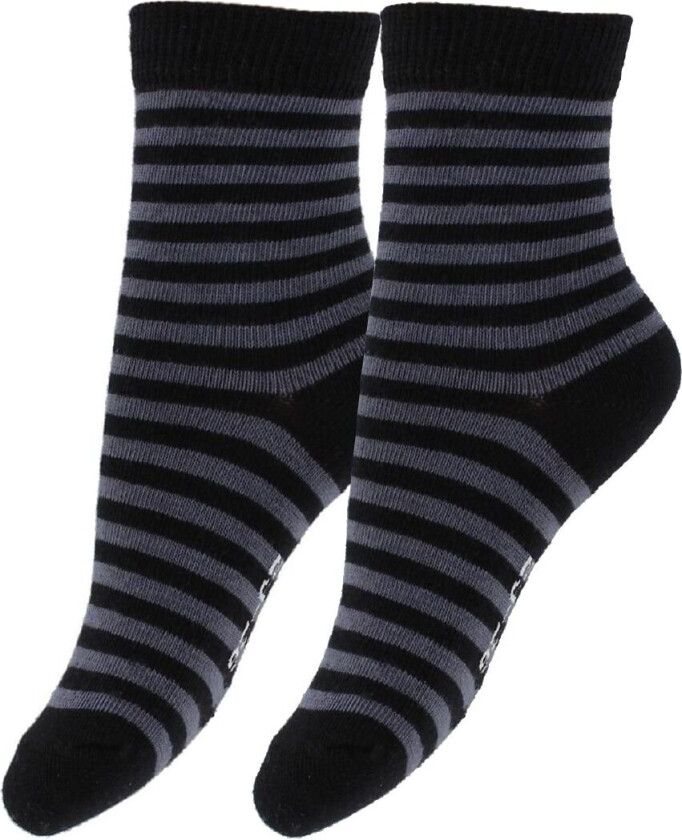 Sokker - 2-pack - Svart/Grå Stripet - - 17/19 - Sokker
