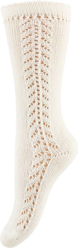 Knestrømper m. Hullmønster - Krem - - 3-6 md - Sokker