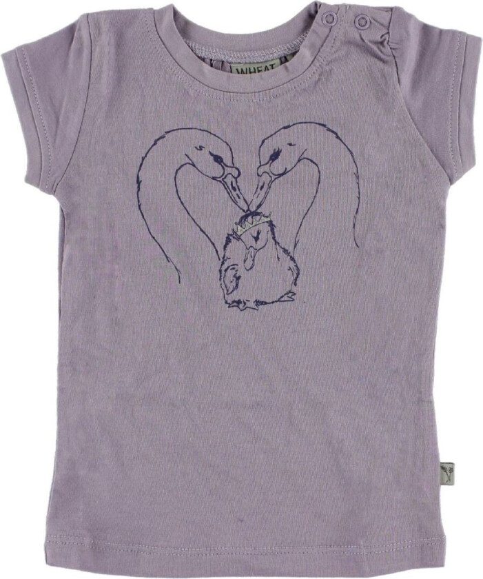 T-skjorte - Lilla m. Svaner - - 6 md - T-skjorte