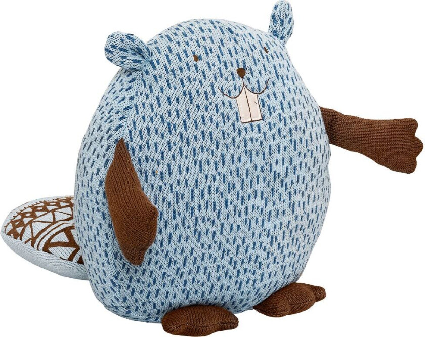 Kosedyr - Bever - 30 cm - Lyseblå m. Prikker - - OneSize - Kosedyr
