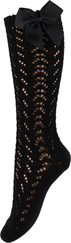 Knestrømper m. Sløyfe - Strikk - Svart - - 18-24 md - Sokker