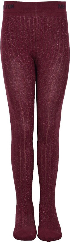 Strømpebukser - Bordeaux m. Glitter - - 68/74 - Strømpebukser