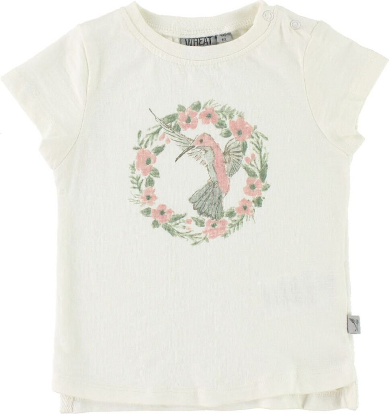 T-skjorte - Flower Bird - Ivory m. Trykk - - 62 - T-skjorte