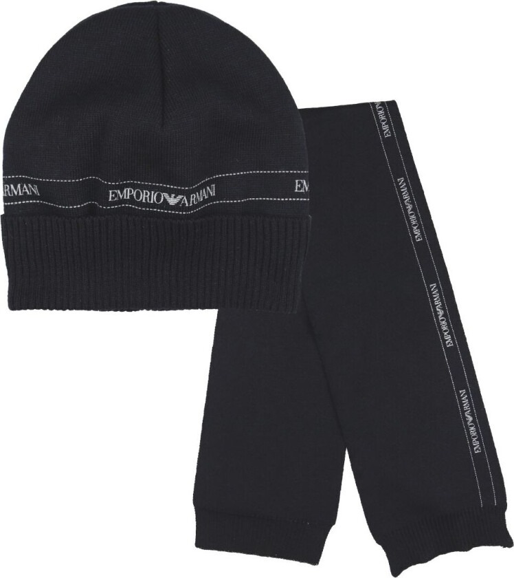 Gaveeske - Lue/Skjerf - Ull/Bomull - Svart - - 12-18 md - Lue